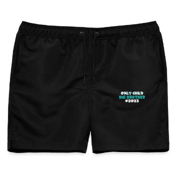 Großer Bruder Kein Einzelkind 2023 - Männer Badeshorts - Schwarz - Vorne - AI Model Male 178 light (178cm)