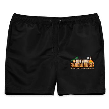 Not Your Financial Advisor Own BTC Funny Bitcoin - Männer Badeshorts - Schwarz - Vorne - AI Model Male 178 light (178cm)