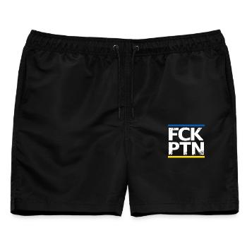FCK PTN - Männer Badeshorts - Schwarz - Vorne - AI Model Male 178 light (178cm)