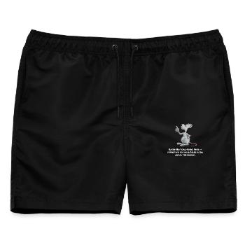 Meine Meinung steht fest... (Maus) - Männer Badeshorts - Schwarz - Vorne - AI Model Male 178 light (178cm)