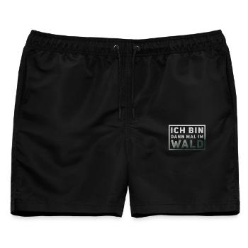 Ich bin dann mal im Wald - Männer Badeshorts - Schwarz - Vorne - AI Model Male 178 light (178cm)