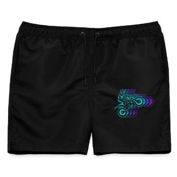 Motocross Dirtbike Retro Herren Kinder Dirt Biker - Männer Badeshorts - Schwarz - Vorne - AI Model Male 178 light (178cm)