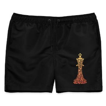 Schach Figuren Brettspiel Symbole Schachspieler - Männer Badeshorts - Schwarz - Vorne - AI Model Male 178 light (178cm)