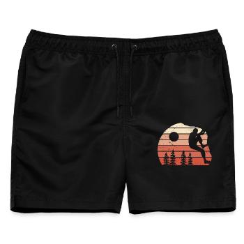 Bergsteiger Klettern Bouldern Boulder - Männer Badeshorts - Schwarz - Vorne - AI Model Male 178 light (178cm)