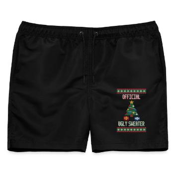 Official Ugly Sweater - Weihnachtspullover - Männer Badeshorts - Schwarz - Vorne - AI Model Male 178 light (178cm)