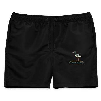 Austernfischer am Ufer - Männer Badeshorts - Schwarz - Vorne - AI Model Male 178 light (178cm)
