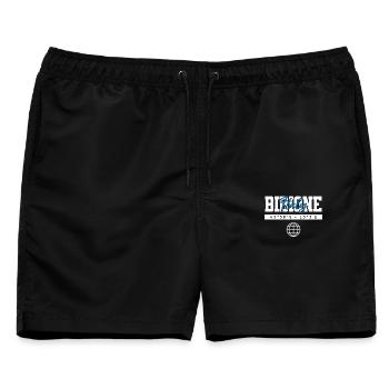 Bibione Italien Koordinaten Reise Souvenir - Männer Badeshorts - Schwarz - Vorne - AI Model Male 178 light (178cm)