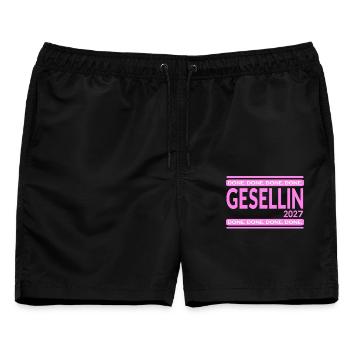 Gesellin 2027 - Männer Badeshorts - Schwarz - Vorne - AI Model Male 178 light (178cm)