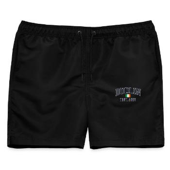 Dublin, Irland Grüne Flagge Weiß-Orange - Männer Badeshorts - Schwarz - Vorne - AI Model Male 178 light (178cm)