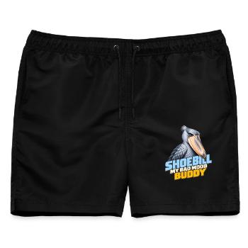 Schuhschnabel – Mein schlechte Laune-Kumpel | Exotischer Vogel - Männer Badeshorts - Schwarz - Vorne - AI Model Male 178 light (178cm)