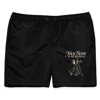 Dein Rahmen ist mein Business-Gesellschaftstanzer - Männer Badeshorts - Schwarz - Vorne - AI Model Male 178 light (178cm)