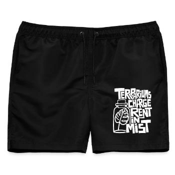 Flaschengarten – Terrariums Charge Rent in Mist - Männer Badeshorts - Schwarz - Vorne - AI Model Male 178 light (178cm)