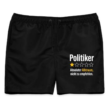 Politiker absoluter albtraum nicht zu empfehlen - Männer Badeshorts - Schwarz - Vorne - AI Model Male 178 light (178cm)