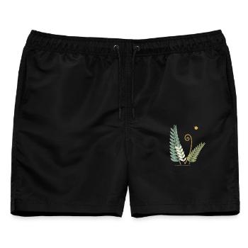 Entfaltende Waldfarne - Männer Badeshorts - Schwarz - Vorne - AI Model Male 178 light (178cm)