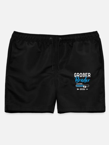 Großer Bruder 2026 Werdender Großer Bruder - Männer Badeshorts - Schwarz