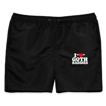 Ich liebe Goth-Bösewichte, Retro, Dunkle, Ästhetik, Emo-Humor - Männer Badeshorts - Schwarz - Vorne - AI Model Male 178 light (178cm)