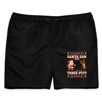 Weihnachten Golf Golfer Putten Geschenkidee - Männer Badeshorts - Schwarz - Vorne - AI Model Male 178 light (178cm)