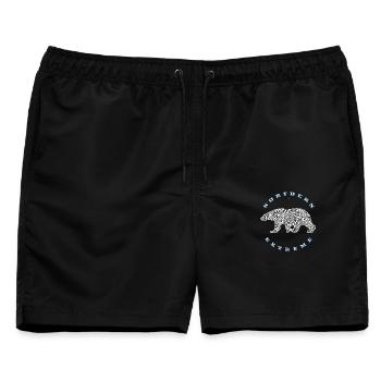 Northern Extreme – Eisbär - Männer Badeshorts - Schwarz - Vorne - AI Model Male 178 light (178cm)