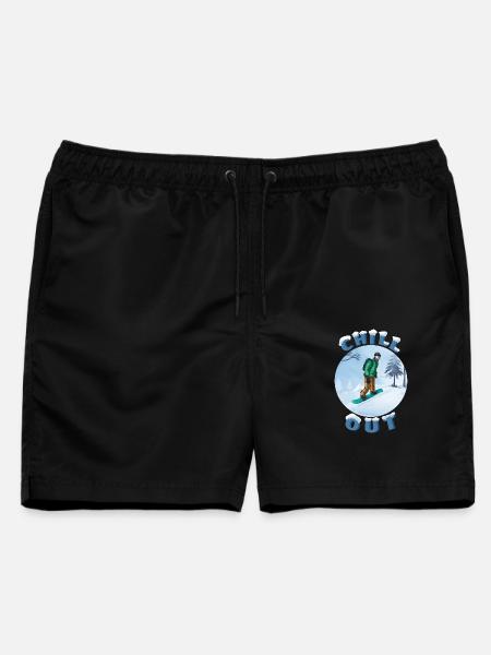 Winter Snowboarder Chill-Out - Männer Badeshorts - Schwarz