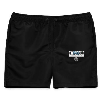 Camogli Italien Koordinaten Reise Souvenir - Männer Badeshorts - Schwarz - Vorne - AI Model Male 178 light (178cm)