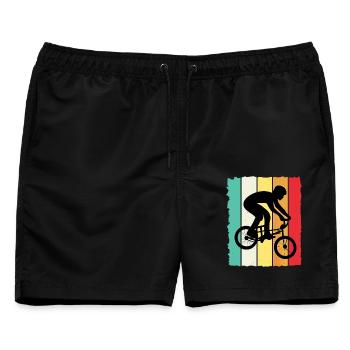 BMX Fahrer Kinder Fahrrad Shirt - Männer Badeshorts - Schwarz - Vorne - AI Model Male 178 light (178cm)