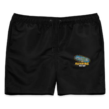 Running New York Laufschuh Stadtkarte - dunkel - Männer Badeshorts - Schwarz - Vorne - AI Model Male 178 light (178cm)