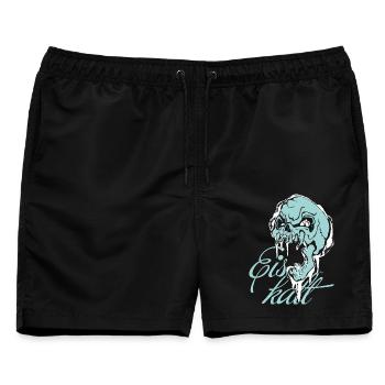 Skelett Eiskalt Blau - Männer Badeshorts - Schwarz - Vorne - AI Model Male 178 light (178cm)