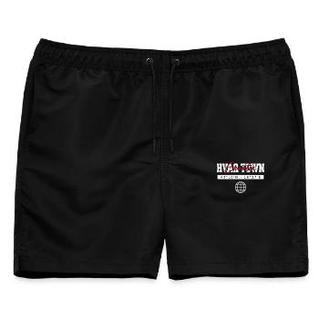 Hvar-Stadt Kroatien Koordinaten Reise Souvenir - Männer Badeshorts - Schwarz - Vorne - AI Model Male 178 light (178cm)