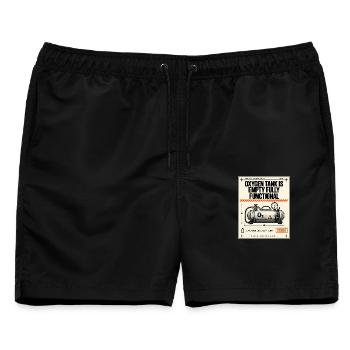 Leere Sauerstoffflasche - Männer Badeshorts - Schwarz - Vorne - AI Model Male 178 light (178cm)
