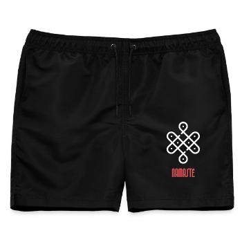 Namasté Yoga lovers - Männer Badeshorts - Schwarz - Vorne - AI Model Male 178 light (178cm)