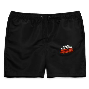 ICH WILL KEIN MITLEID BEHANDLE MICH EINFACH NORMAL - Männer Badeshorts - Schwarz - Vorne - AI Model Male 178 light (178cm)