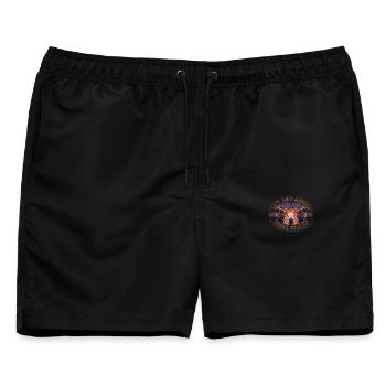 Vogelbeobachtung Naturfotografie Falke Shirt - Männer Badeshorts - Schwarz - Vorne - AI Model Male 178 light (178cm)