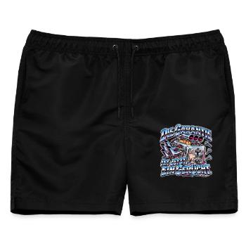 Die Garantie ist ein Gerücht - Männer Badeshorts - Schwarz - Vorne - AI Model Male 178 light (178cm)