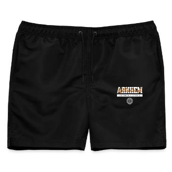 Arnheim Niederlande Koordinaten Reise Souvenir - Männer Badeshorts - Schwarz - Vorne - AI Model Male 178 light (178cm)