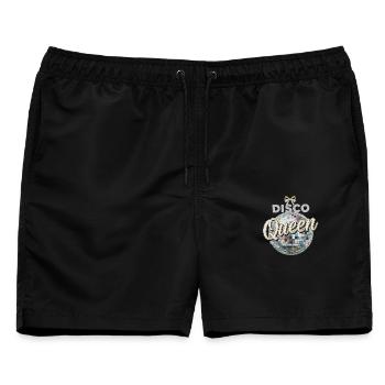 Disco Queen Discokugel Vintage Geburtstag Party - Männer Badeshorts - Schwarz - Vorne - AI Model Male 178 light (178cm)