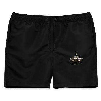 Lieber gefürchtet als geliebt Machiavelli Zitat - Männer Badeshorts - Schwarz - Vorne - AI Model Male 178 light (178cm)