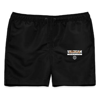 Volendam Niederlande Koordinaten Reise Souvenir - Männer Badeshorts - Schwarz - Vorne - AI Model Male 178 light (178cm)