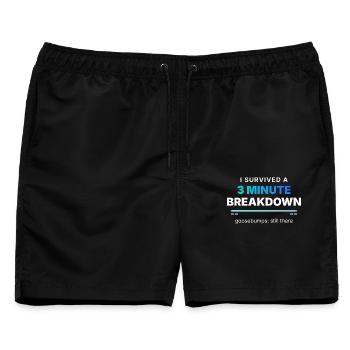 I Survived A 3 Minute Breakdown - Männer Badeshorts - Schwarz - Vorne - AI Model Male 178 light (178cm)