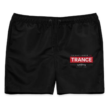 The Magic Number 138 - Uplifting Trance - Männer Badeshorts - Schwarz - Vorne - AI Model Male 178 light (178cm)