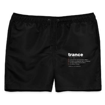 Trance Definition - Not A Phase - Männer Badeshorts - Schwarz - Vorne - AI Model Male 178 light (178cm)