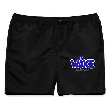 Woke – Macht es dich CHAT-grine? | Politischer Humor - Männer Badeshorts - Schwarz - Vorne - AI Model Male 178 light (178cm)