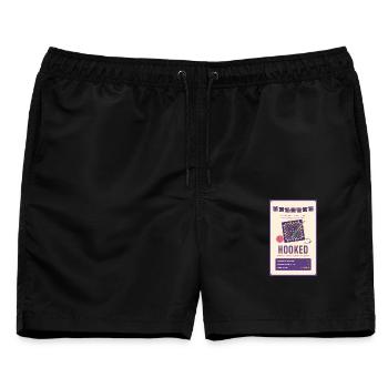 Häkel-Granny-Square-Geschenk - Männer Badeshorts - Schwarz - Vorne - AI Model Male 178 light (178cm)