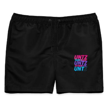 UNTZ UNTZ UNTZ Techno Raver Goa Trance Festival - Männer Badeshorts - Schwarz - Vorne - AI Model Male 178 light (178cm)