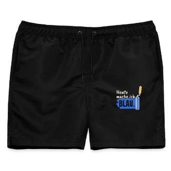 Maler Heute mache ich blau - Männer Badeshorts - Schwarz - Vorne - AI Model Male 178 light (178cm)