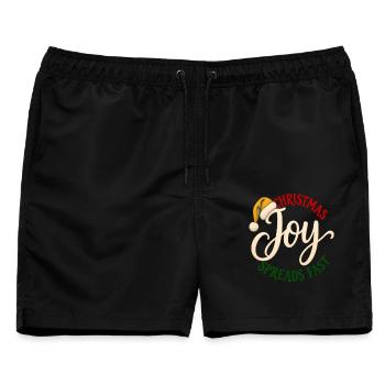 Christmas Joy Spreads Fast Weihnachten Familie - Männer Badeshorts - Schwarz - Vorne - AI Model Male 178 light (178cm)