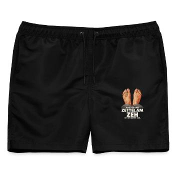 Jeder Tag ohne Zettel am Zeh ist ein guter Tag - Männer Badeshorts - Schwarz - Vorne - AI Model Male 178 light (178cm)