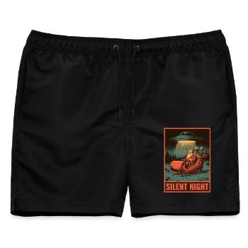 Silent Night Aliens - Männer Badeshorts - Schwarz - Vorne - AI Model Male 178 light (178cm)