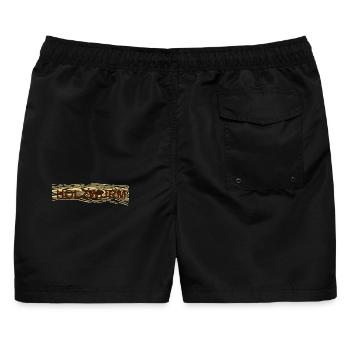 Holzwurm - Männer Badeshorts - Schwarz - Hinten - AI Model Male 178 light (178cm)