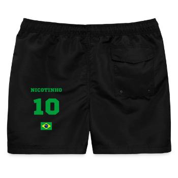 Nicotinho 10 Brasil - Trikot - Männer Badeshorts - Schwarz - Hinten - AI Model Male 178 light (178cm)