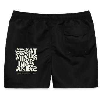 Great Minds Dink Alike Pickleball Design - Männer Badeshorts - Schwarz - Hinten - AI Model Male 178 light (178cm)